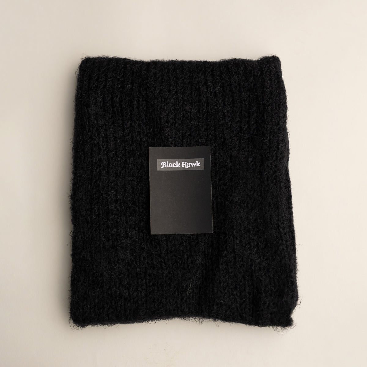 Fuzzy Knit Wrap | Black Hawk