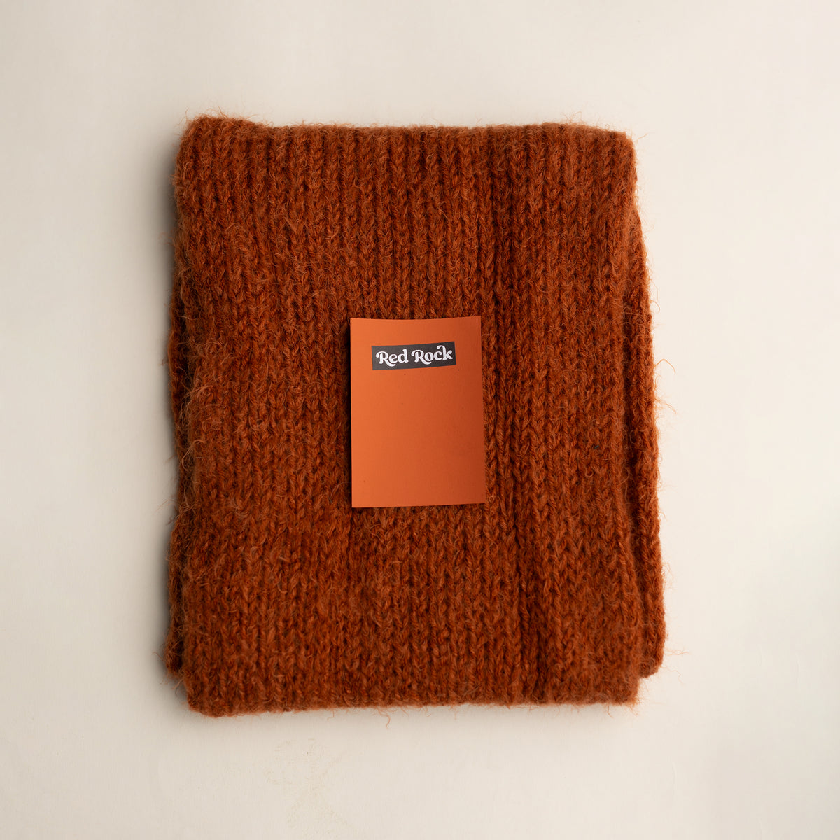 Fuzzy Knit Wrap | Red Rock