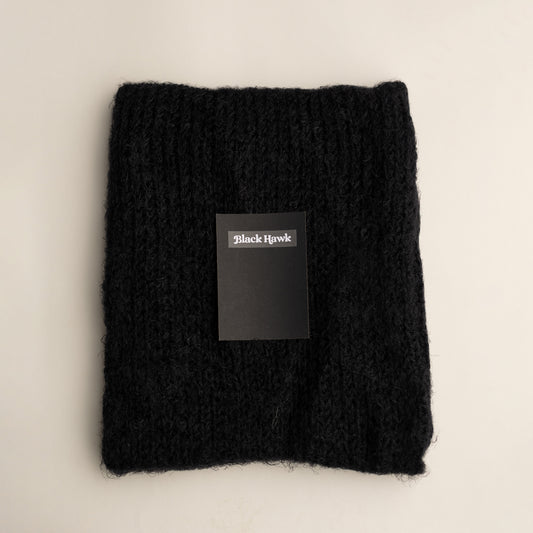 Fuzzy Knit Wrap | Black Hawk