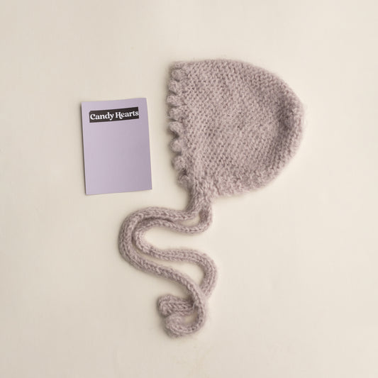 Fuzzy Knit Bonnet | Candy Hearts