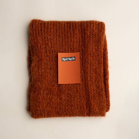Fuzzy Knit Wrap | Red Rock