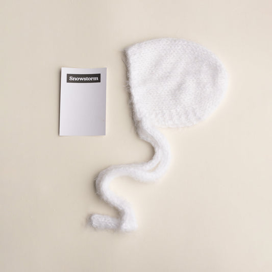 Fuzzy Knit Bonnet | Snowstorm